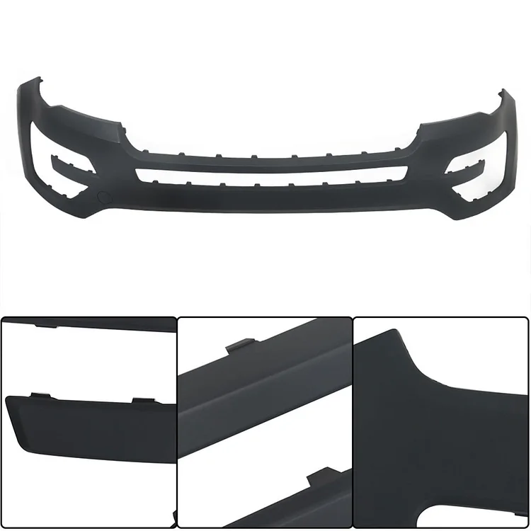 SEBLAFF Front Bumper Cover Black Plastic Replacement for 2016 2017 Explorer FO1000722 Without Park Sensor Holes