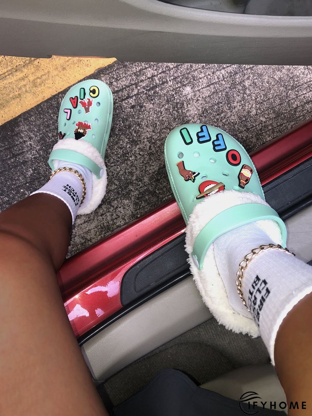 Text Letters Decor Casual EVA Vented Clogs Sandals | IFYHOME