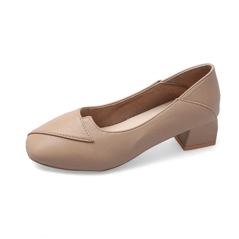 Breakj Breakj Single Shoes Female Coarse Heel Professional Temperament Flight Attendants Comfortable Long Standing Not Tired Black Work Shoes