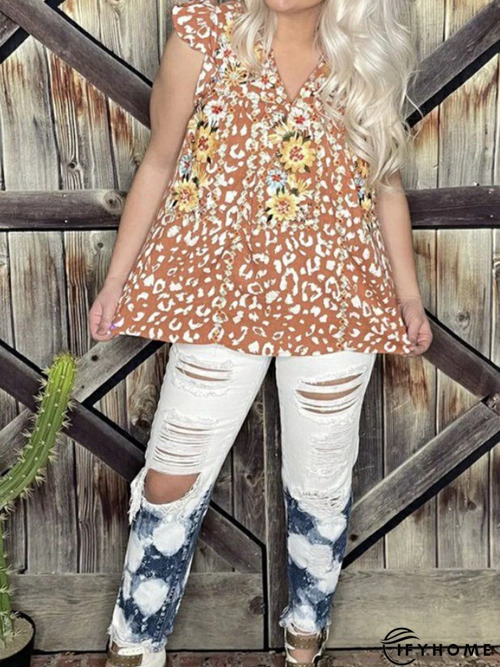 Sleeveless Vintage V Neck Tops | IFYHOME