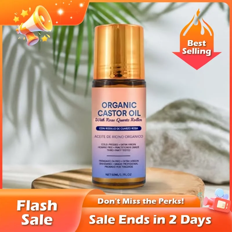 🏆Flash Sale⚡ 50K+ SOLD! Almost Gone-💥🎉🌿✨ Organic Castor Oil Roll-On - For Radiant Skin, Lush Hair & Relaxation,Best Gifts
