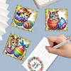 (US Only)6PCS DIY Easter Pattern Rhinestone Diamond Art Mosaic Postcards for Friends