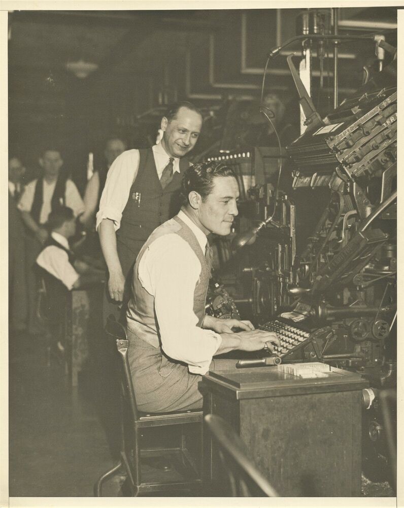 MAX BAER, SR. Preparing for the Deadline Vintage Photo Poster painting