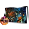 (60*40cm)Halloween Witch Wolf - Round AB Drill Diamond Painting