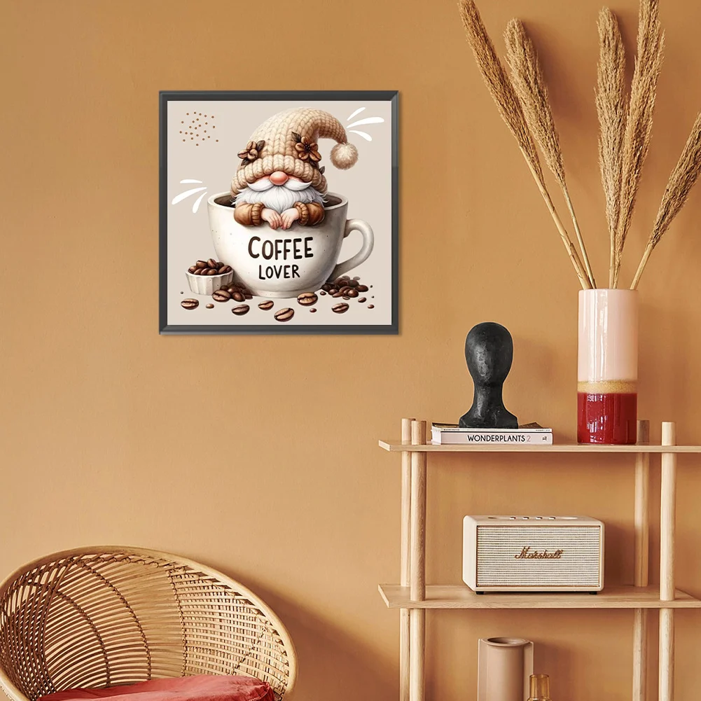 Diamond Painting - Full Round Drill - Coffee Gnome(Canvas|30*30cm)