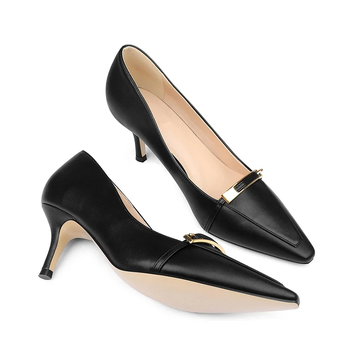 65mm Kitten Heels Pointed Toe Low Heel Pumps Comfortable Office Wedding Dress Shoes VOCOSI VOCOSI