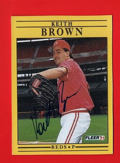 KEITH BROWN-CINCINNATI REDS AUTOGRAPHED 3.5 X 5.5 COLOR Photo Poster painting