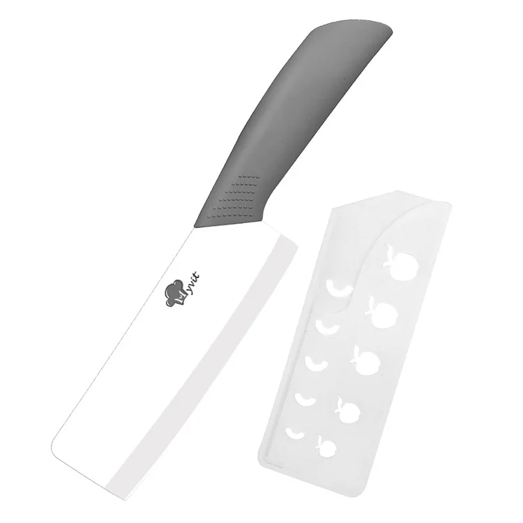 6" Ceramic Vegetable Cleaver Kitchen Chef Knife with Blade Cover Soft Handle Rustproof No-stick Meat Slicing Fruit Paring Cutter