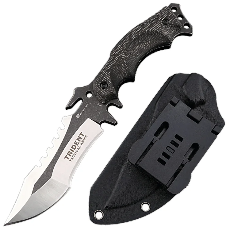VG10 Steel Trident Outdoor Knife with Space Board Non-slip Handle(3.94'')