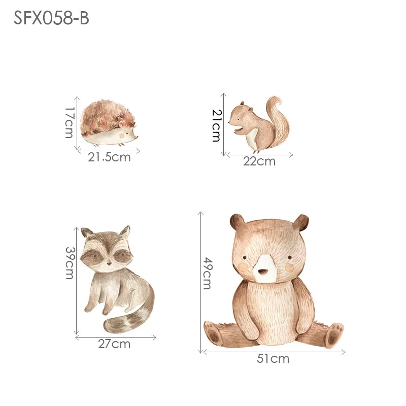 Large Forest Wall Stickers For Kids rooms Brown bear Kids Wall Stickers Decoration Wallpaper For Kids Room Decoration