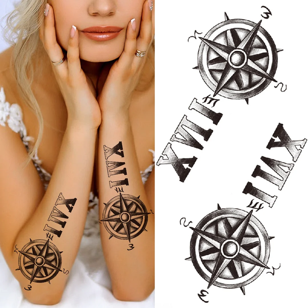 Sdrawing Pendant Temporary Tattoo For Women Men Butterfly Elephant Flower Fake Tattoo Waterproof Half Sleeve Thigh Tatoo Sticker