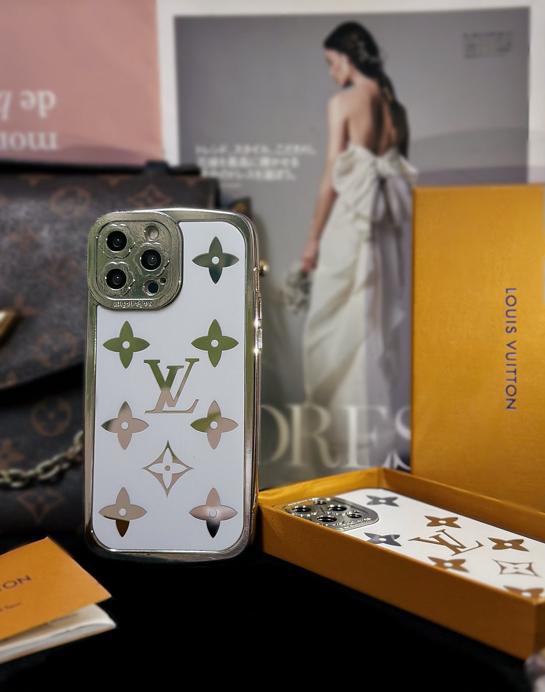 Louis Vuitton Electroplated Mirror LV Large Monogram Apple Drop Protection iPhone Case ProCaseMall