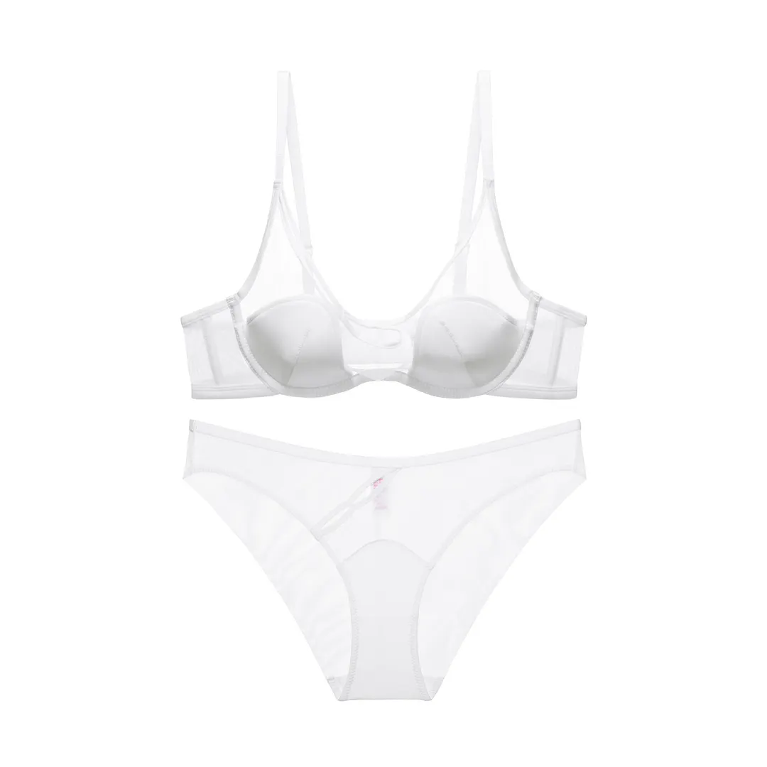 Churchf Sexy Lingerie Bra Pure Female Summer Underwear French High-End Feel Breathable Bra Set