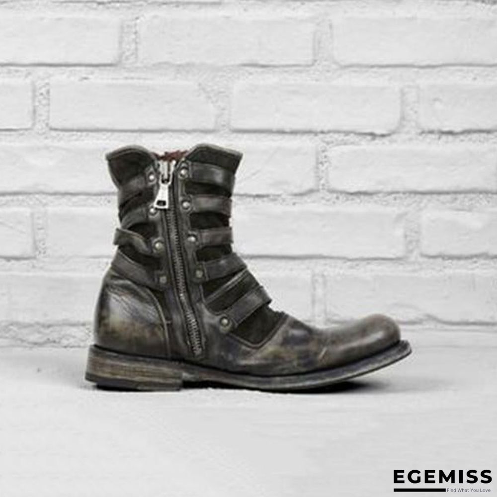 Men's Retro Multiple Buckle Retro Ankle Boots | EGEMISS