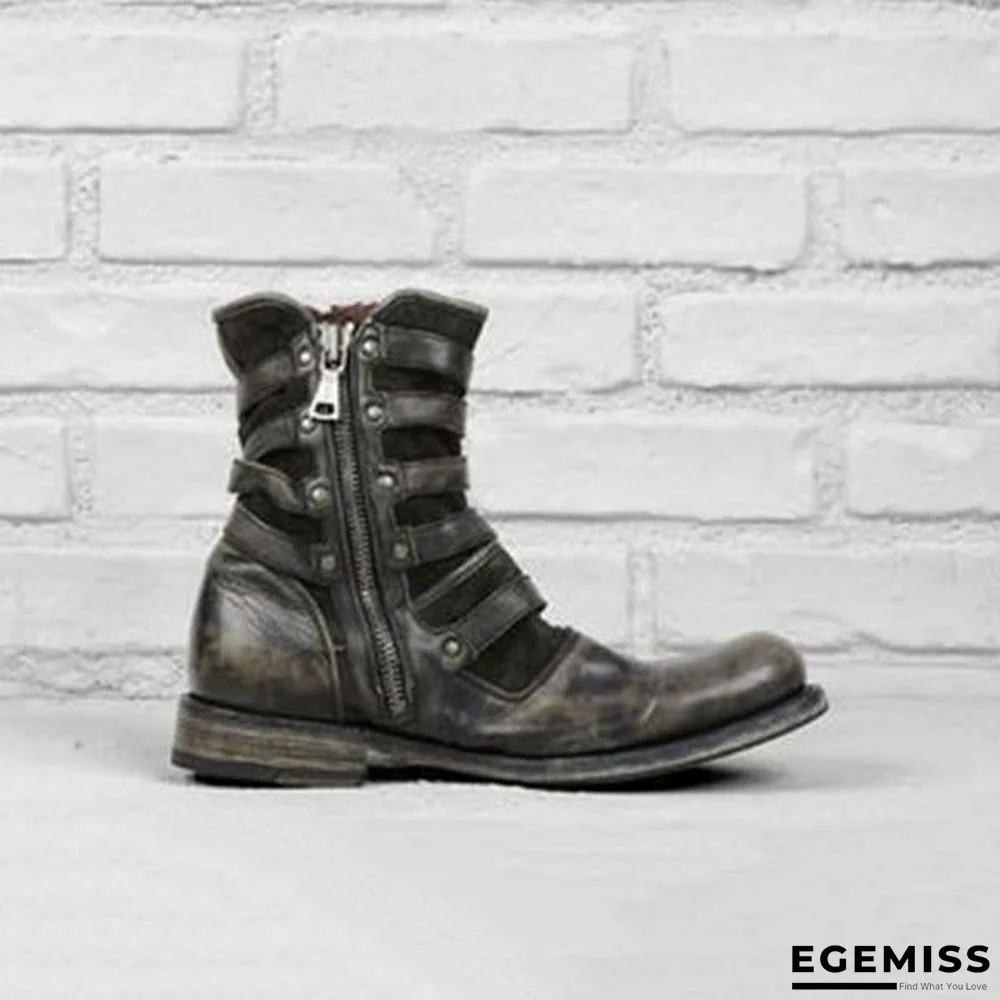 Men's Retro Multiple Buckle Retro Ankle Boots | EGEMISS