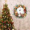2D Flat DIY Fall Snowman Acrylic Diamond Painting Clock Pendant Home Decor