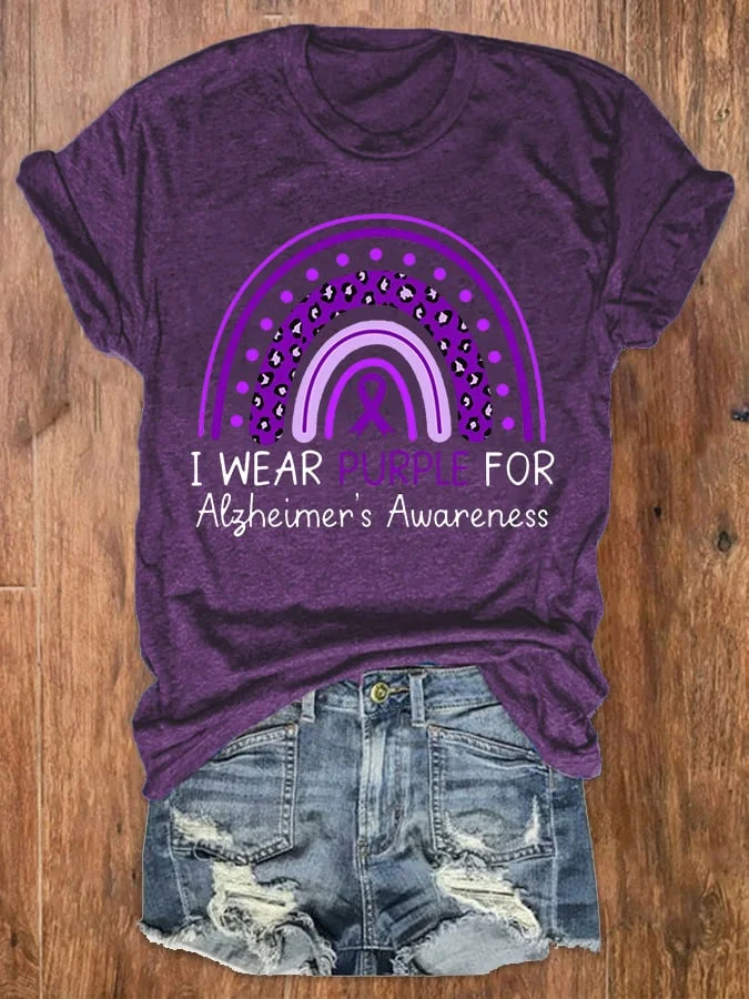 Women's I Wear Purple For Alzheimer's Awareness Tee socialshop