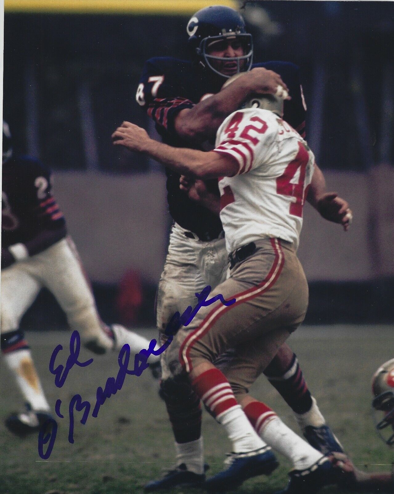 Autographed ED O'BRADOVICH Chicago Bears 8x10 Photo Poster painting w/COA