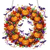 Halloween Wreath DIY Acrylic 5D Crystal Diamond Gem Art Hanging Ornament