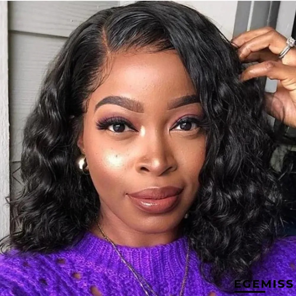 Chemical Fiber Black Long Curly Hair Wig Headgear | EGEMISS