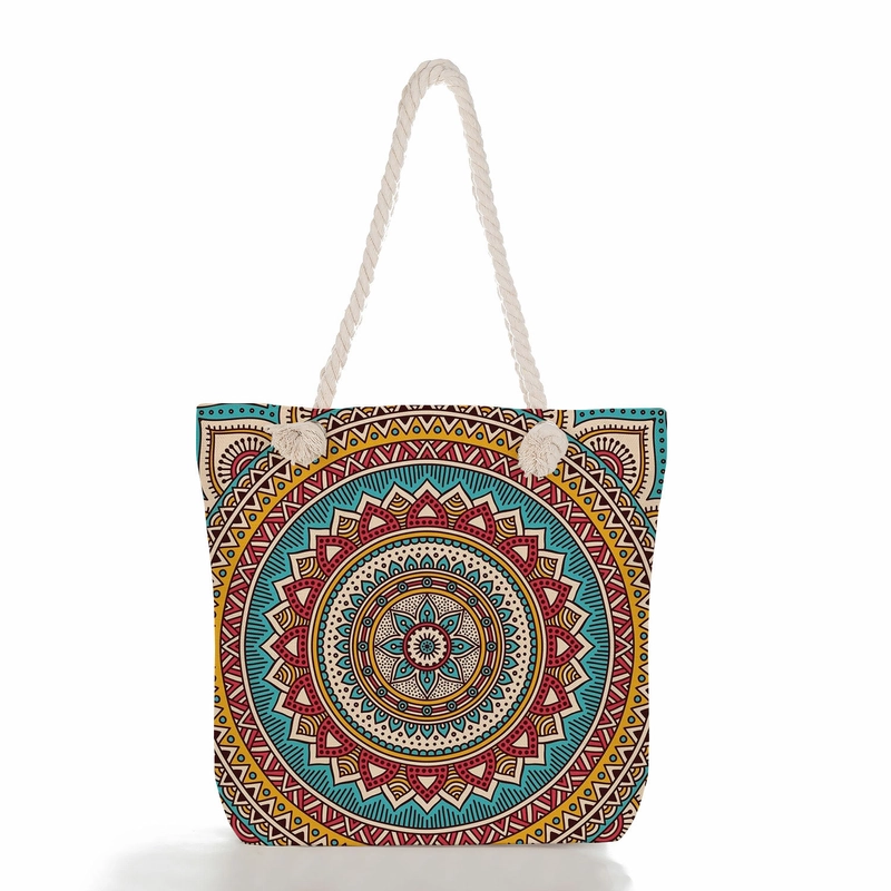 Women’s Basic Flower Canvas Shopping Bags