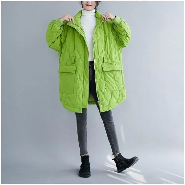 plus size thicken Cotton woman casual loose autumn winter jacket Coat clothes