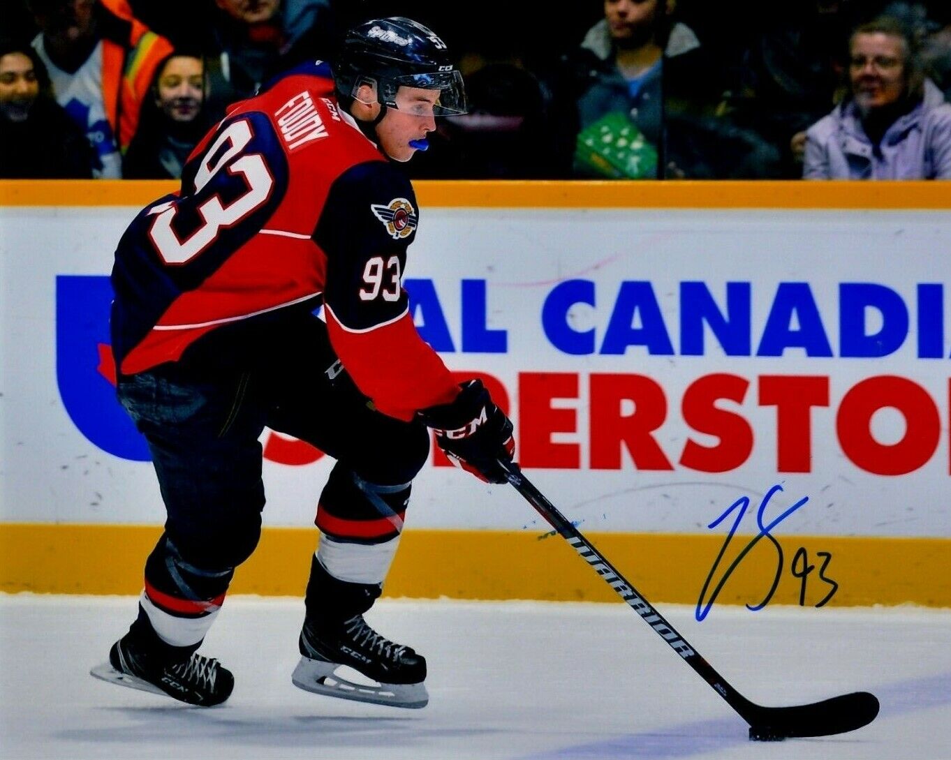 JEAN-LUC FOUDY autographed WINDSOR SPITFIRES 8X10 Photo Poster painting COLORADO AVALANCHE