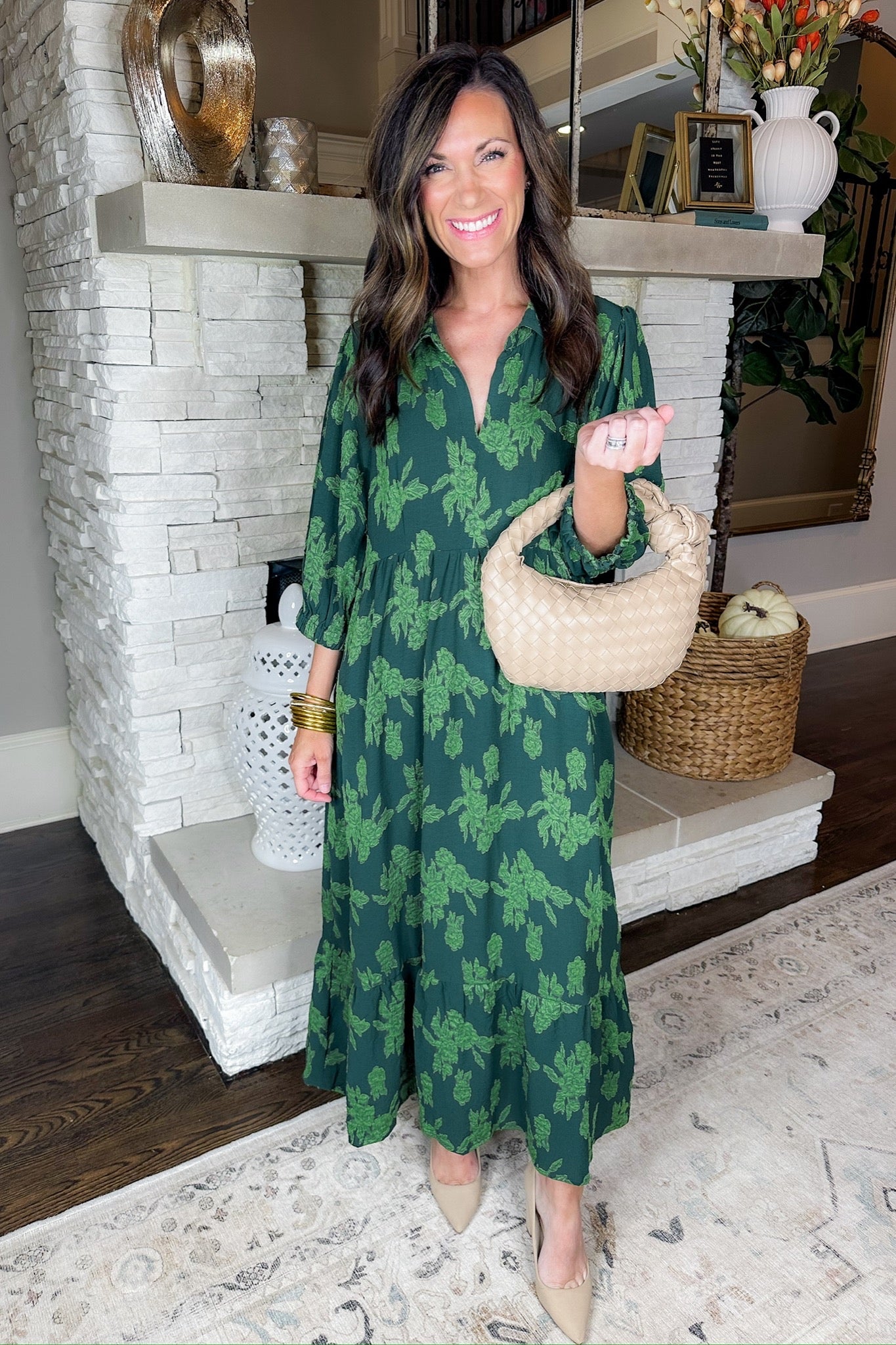Solid Color Notched Neck Peplum Elegant Long Sleeve