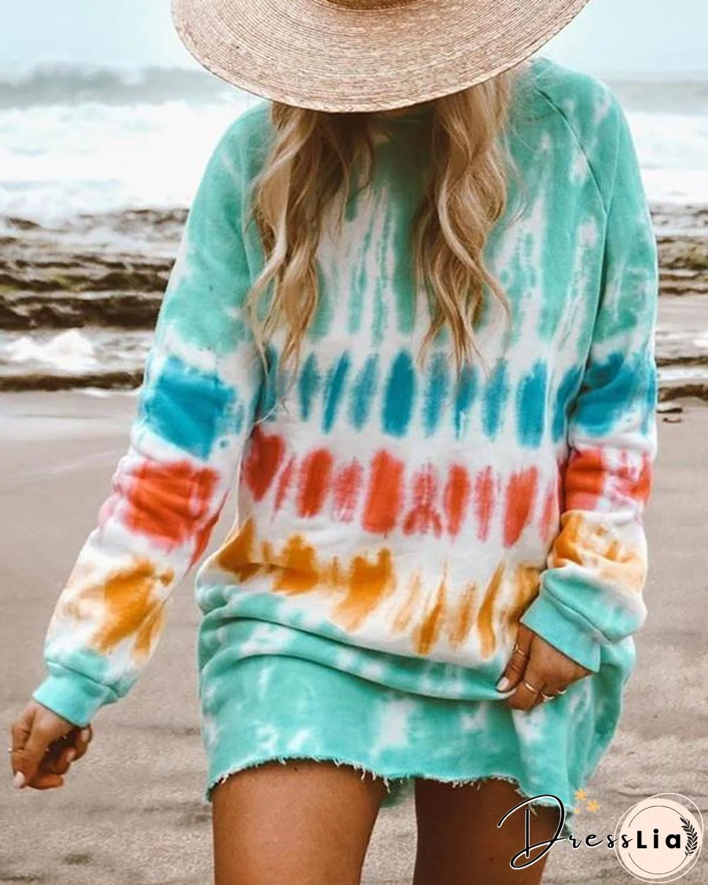 Casual Long-sleeve Loose Home Sweatshirt Mini Dresses