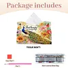 Bo&icirc;te de mouchoirs Peacocks Diamonds Painting 7,48x5,12 pouces Diamond Art Tissue Cover 5D Diamond Art Tissue pour cuisine, restaurant, bar, f&ecirc;tes de bureau