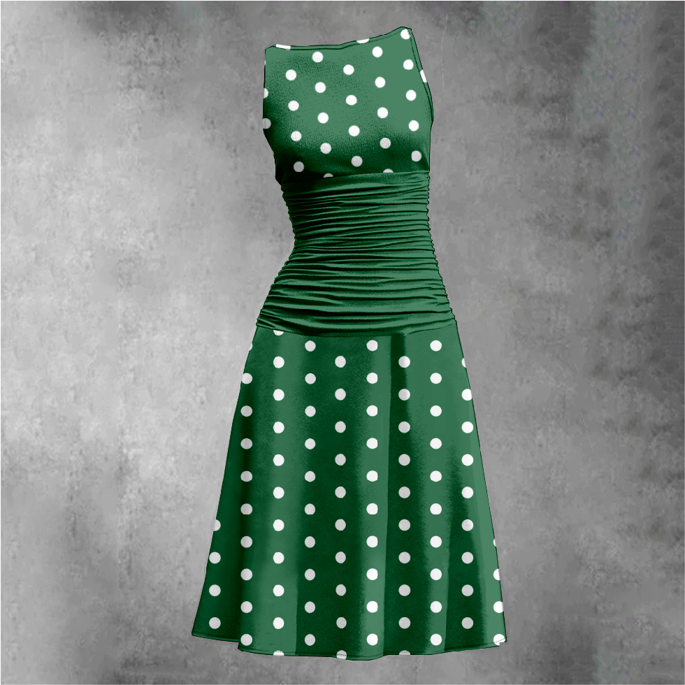 Women's Retro Polka Dot Printed Maxi Dress