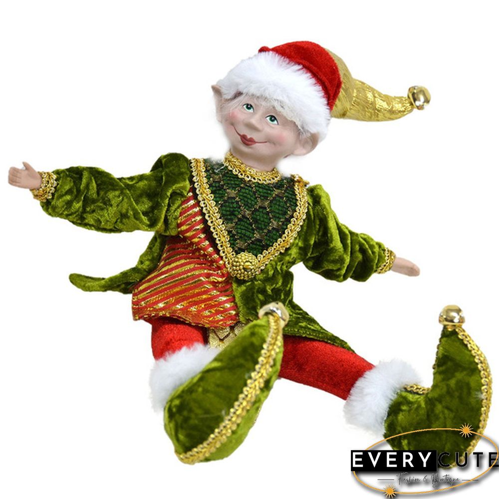 Green 12" - 20" Sizes Of Elf Doll Plush Toys Holiday Party Supply On A Shelf Christmas Tree Decoration Family Gifts