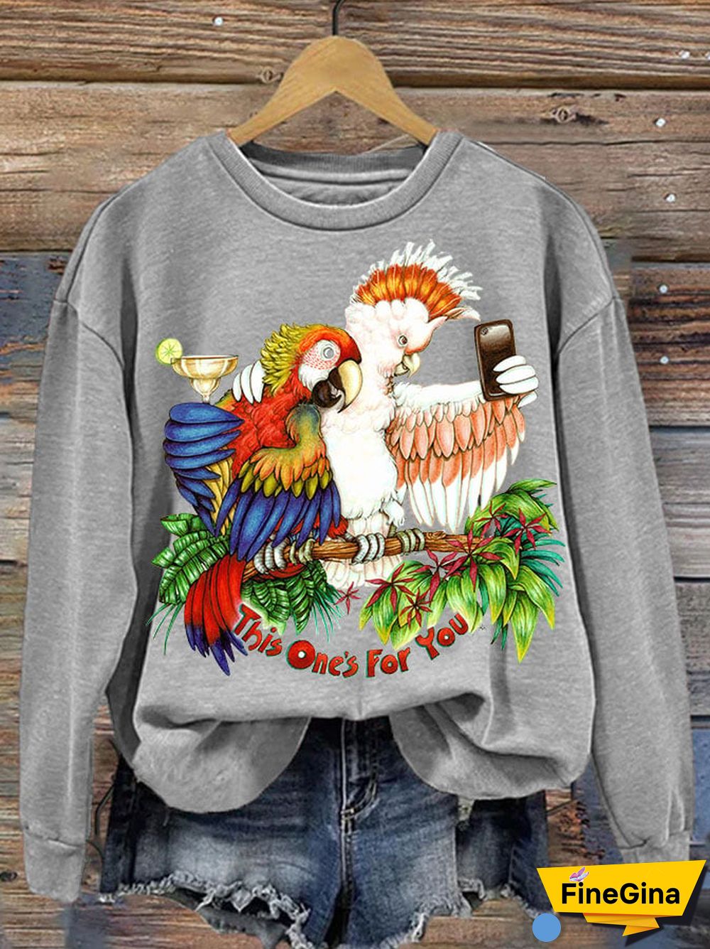 This One's For You Women's Printed Long Sleeve Sweatshirt