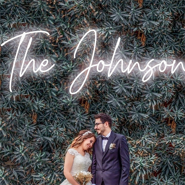 Blanketcute-Personalized 100% Handmade Wedding LED Neon Sign with Your Family Name