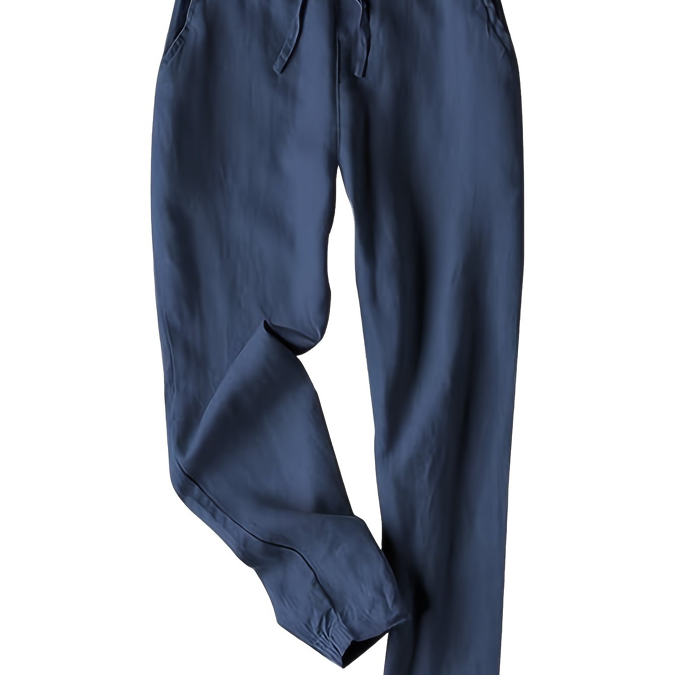Women's Linen High Waist Pants Drawstring Waist Straight Leg Summer Beach Palazzo Trousers