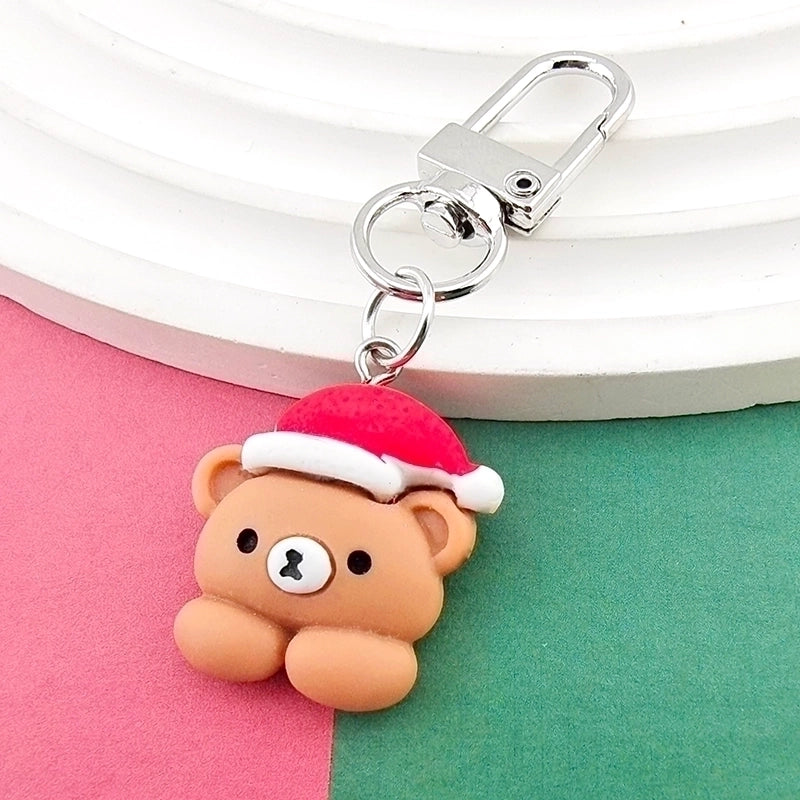 Cute Minimalist Snowman Snowflake Elk Alloy Resin Christmas Keychain