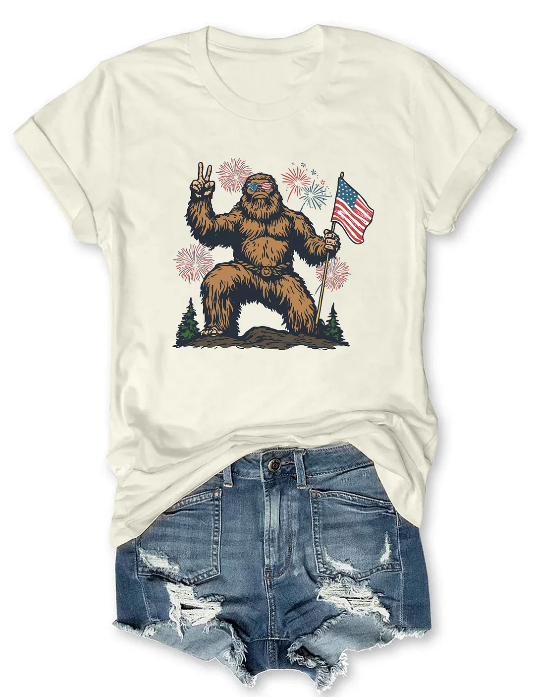 4th Of July American Bigfoot T-shirt