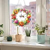 DIY Tulips Diamond Clock Art Pendant Home Wall Decoration Crafts