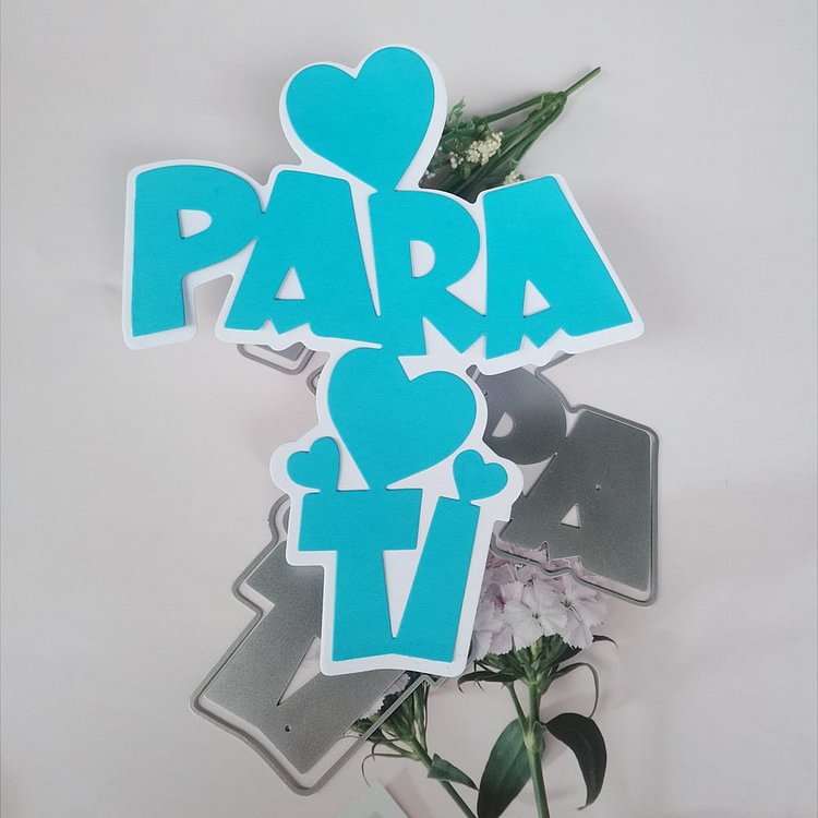 New Heart Valentine Spainish Words Metal Cutting Dies Stencil for DIY Scrapbook Paper Album Cards Gift Decoration Mold Die Cuts