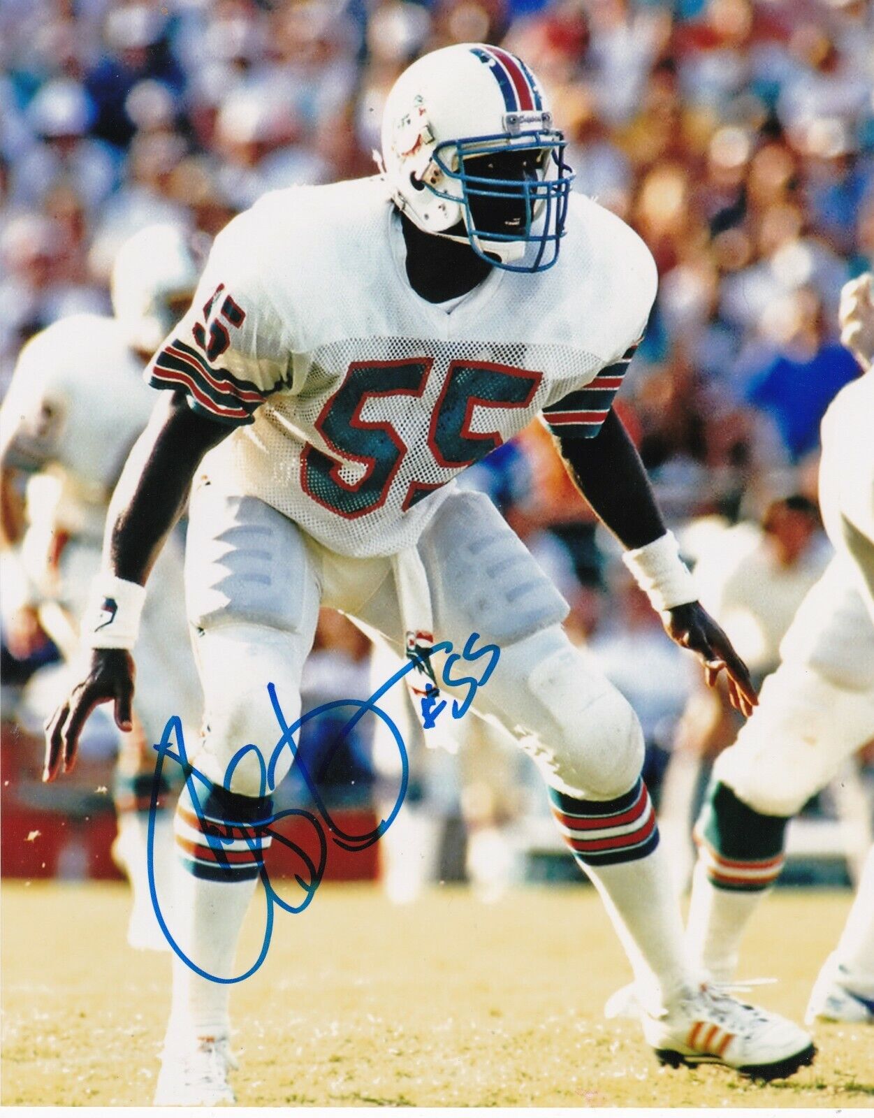 HUGH GREEN MIAMI DOLPHINS ACTION SIGNED 8X10
