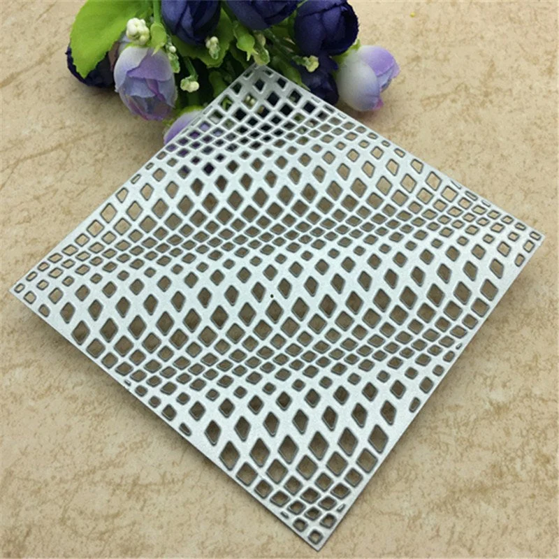 3D Wave Square Frame Metal Cutting Dies Stencil Craft Antique Hollow Out Grid Embossing For DIY Scrapbooking Card Decoration