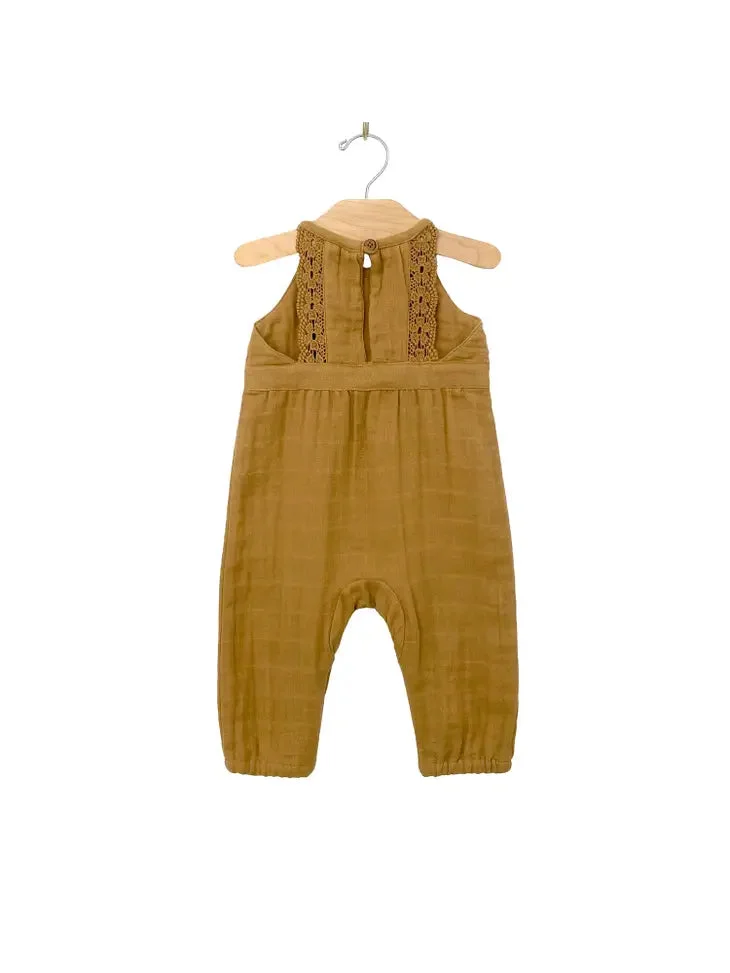 Bronze Lace Back Romper
