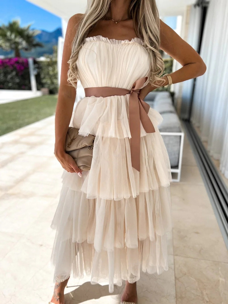 Vintage Party Sleeveless Solid Casual Loose Dress