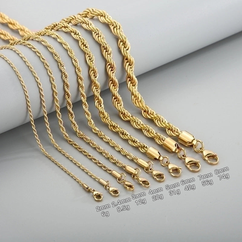 Jewelry Fashion Geometric 304 Stainless Steel 18K Gold Plated Plating Stainless Steel Necklaces