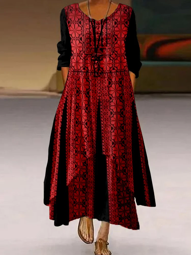 Palestinian Thobe Embroidery Tatreez Comfy Maxi Dress