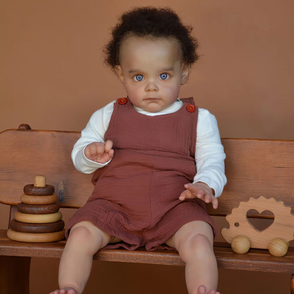 [Christmas Gift]17" Cute Lifelike Asleep African American Reborn Baby Doll Wesdy,Gift for Kids -Creativegiftss® - [product_tag] RSAJ-Creativegiftss®