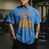 Pitbull Powerhouse Print Casual Washed T-shirt by Inlyline