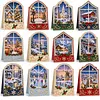 12Pcs DIY Pearl Diamond Painting Christmas Cards, 3D Greeting Card Craft Kits with Resin Pearls, Handmade Holiday Cards for Adults, Christmas Gifts & Decorations