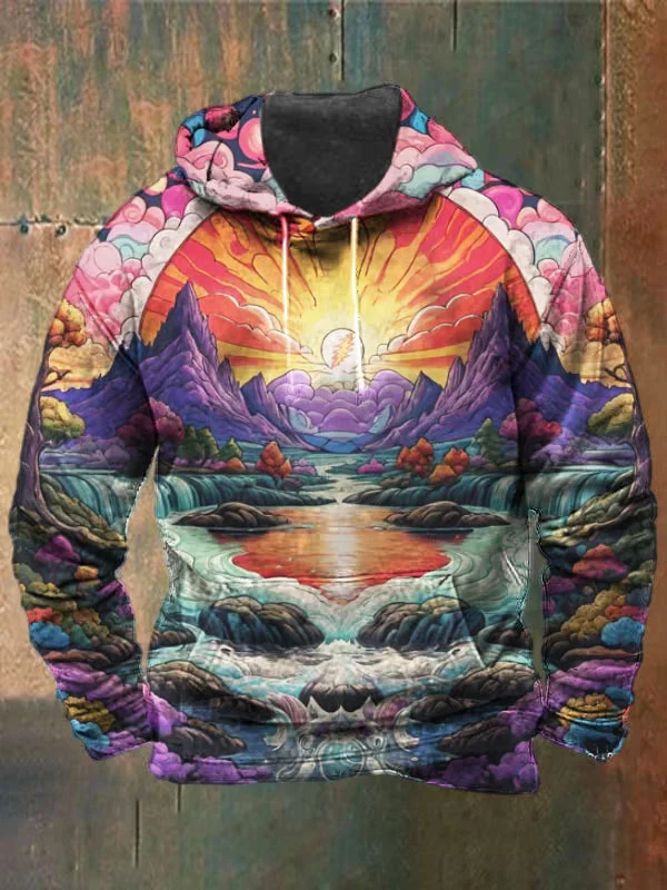 Unisex Art Skull Print Heavyweight Hoodies