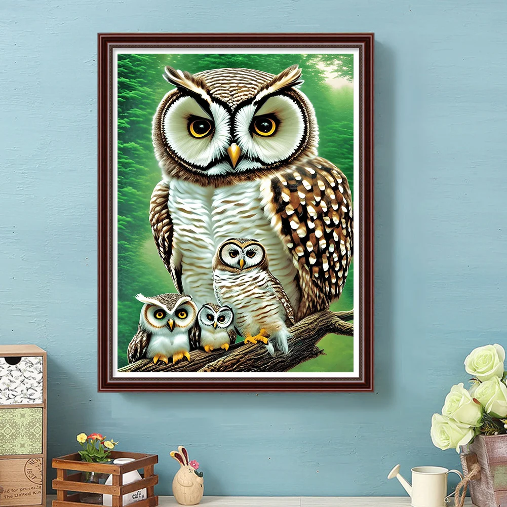 Diamond Painting - Full Round Drill - Owl(30*40cm)